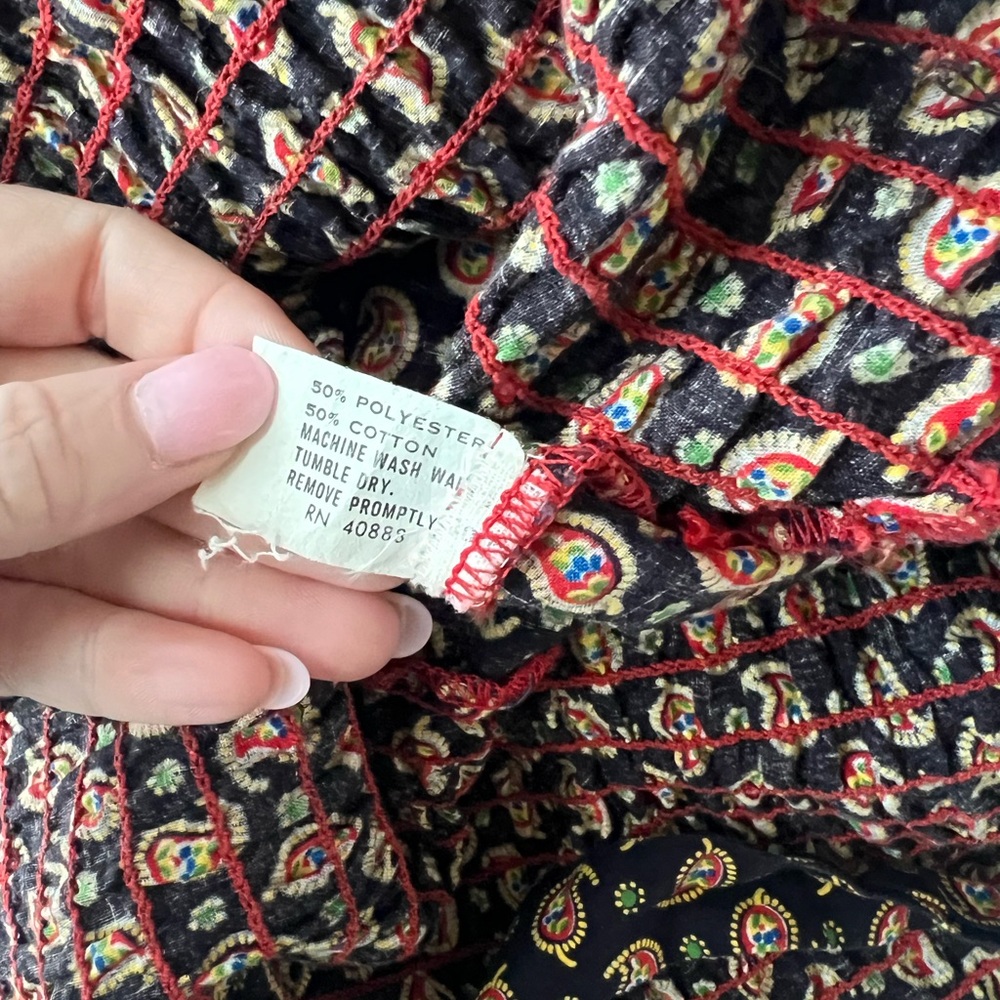 Vintage 70’s Paisley Print Boho Hippie Dress - Picture 6 of 6